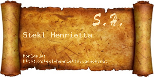 Stekl Henrietta névjegykártya